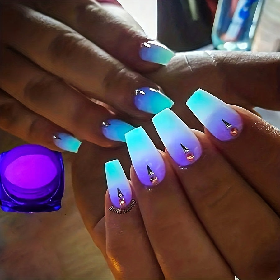 1 Box Neon Phosphor Powder Nail Glitter Powder 10 Colors Dust Luminous Pigment Fluorescent Powder Nail Glitters Glow in the Dark